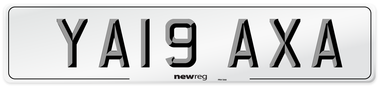 YA19 AXA Number Plate from New Reg